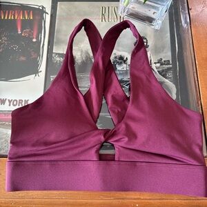 Fabletics Merlot Oasis Twist Racerback Sports Bra
